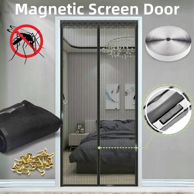 Magnetic Screen Door Net Anti Mosquito Household Ventilation Curtain Magnetic Net Automatic Closing Mesh For Kitchen Living Room