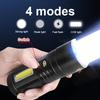Rechargeable Flashlight, 3000mAh Lithium Battery, Waterproof, Handheld Torch for Home Security, Safety, Cleaning, 4 Modes