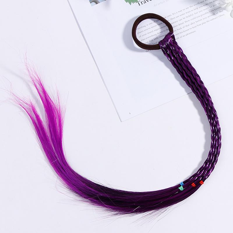 New Girls Colorful Wigs Ponytail Kids Hair Accessories Head Band Hair Ornament Headbands Rubber Bands Beauty Hair Bands Headwear