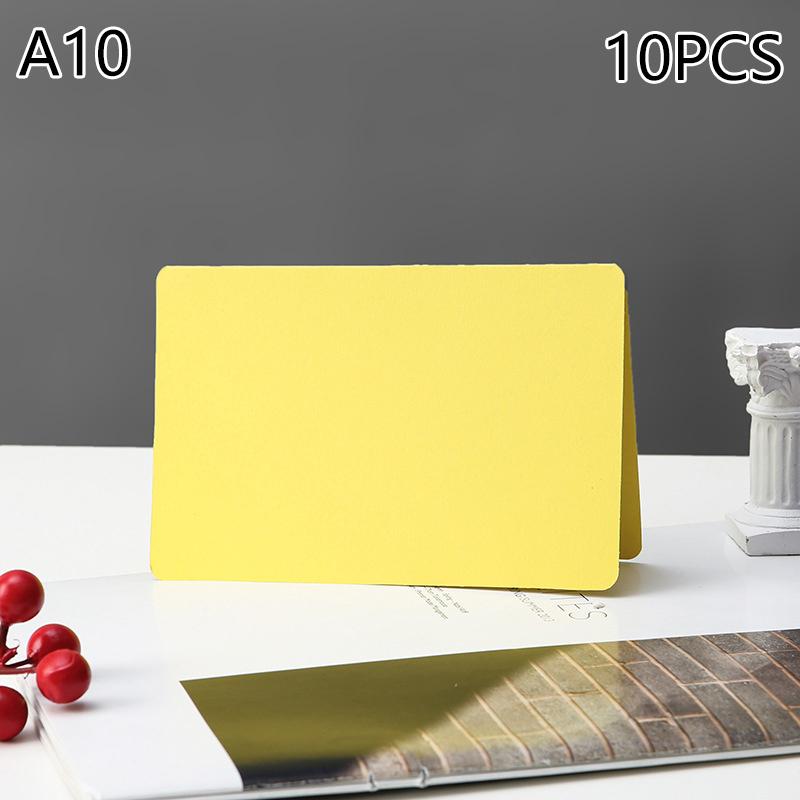 10 Stück Kraftpapier Blanko Grußkarten Faltbar Mehrzweck Hartpapierkarte Hochzeit Festival Umschlagkarte Einladungskarte