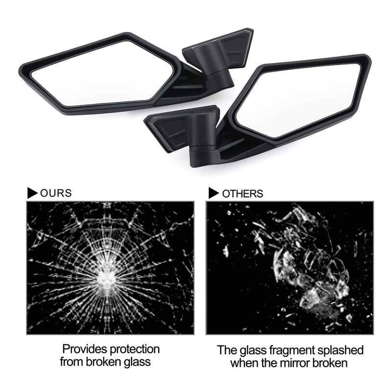 for Maverick X3 Side Mirror Rear View Racing Style 1 Pair Mirror for Can Am for Maverick X3XRS XDS MAX Off-road 2017-