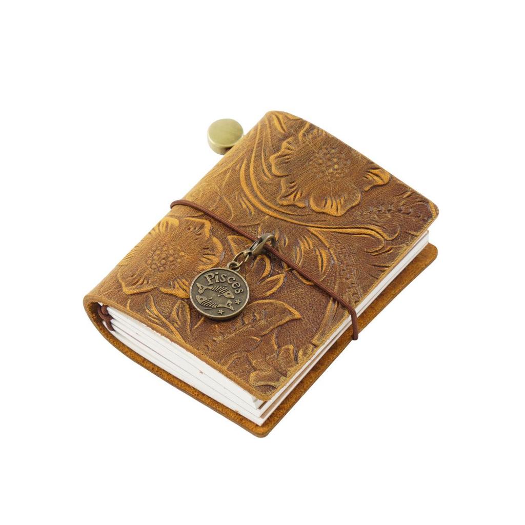 Cross-border Traveler's Mini Loose-leaf Cowhide Pocket Journal