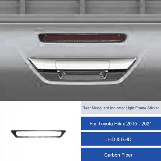 Carbon Fiber Interior Rear Tailgate Brake Light Cover  For Toyota Hilux 15-21
