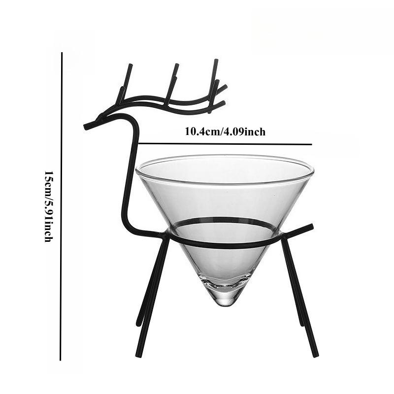 

1Pcs Cocktail Cup Fawn Personalized Nordic Glass Wine, Cold Drink Cup Juice Coffee Water Cup Bar Tool 160ml чорний