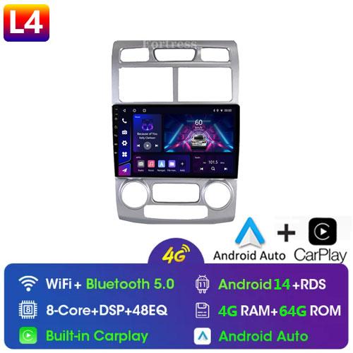 Fortress  Android 10 Car Radio For Kia Sportage 2 2004 2005 2006 2007-2010 Android Auto Multimedia Player Stereo BT 2din DVD HU