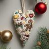 Vánoční ozdoba vyšívací sada ručně vyrobený přívěsek ve tvaru srdce DIY závěsná dekorace na stromek slavnostní party atmosféra potřeby