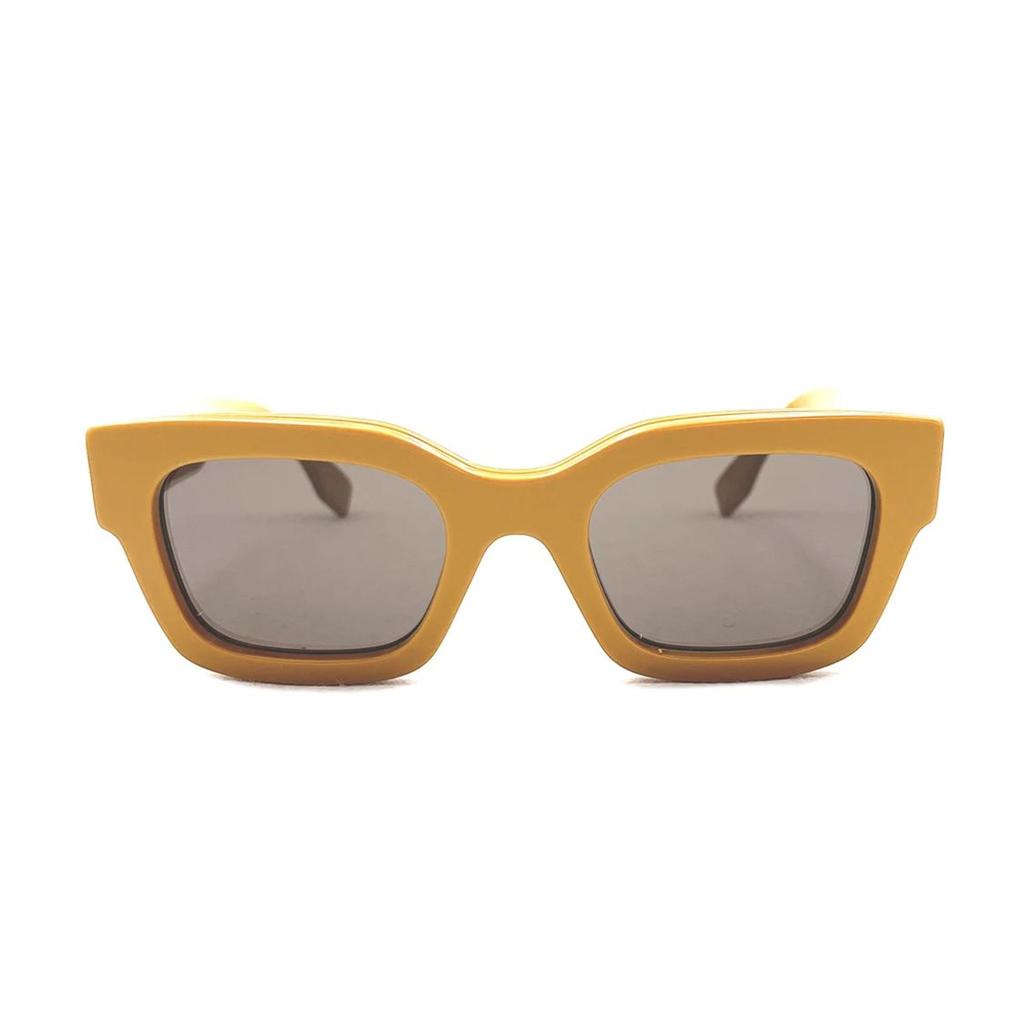 Fendi Logo Acetate Irregular Frame Sunglasses Women sunglasses Yellow FE40119I39E
