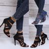Foreign Trade Style Elastic Band Roman Sexy Versatile High Heel Fluorescent Color Sexy Sandals Women