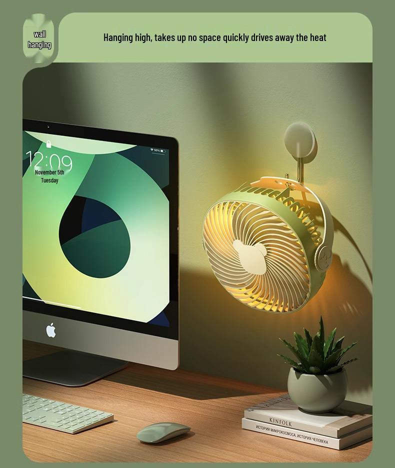 Portable USB Clip-On Silent Fan for Desktop, Dorm, Stroller, and Wall Mount