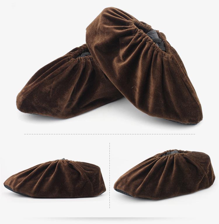 Thickened Non-Slip Adult Fleece Shoe Covers for Indoor Use, Reusable and Washable.