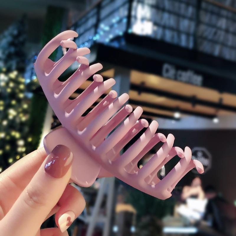 Simple Solid Big Claws Elegant Frosted Acrylic Hairpins Hairpins Hairpins Women's Girls Hair Accessories