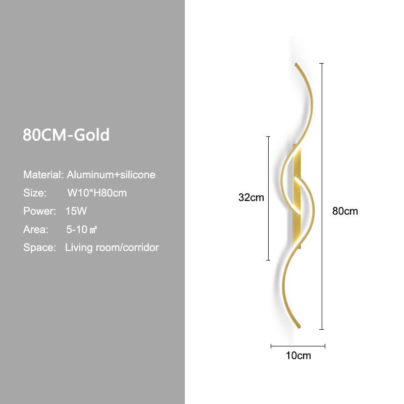 Minimalist Bedroom LED Wall Lamps Decor for Sofa Background Interior Wall Lights Wall Sconce for Corridor Aisle Black White Gold