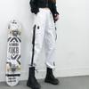 Hiphop Overalls Women's Small Feet Tied Black Chain Hip Hop Students Hip Hop Pants Are Thin High Waist Is Thin