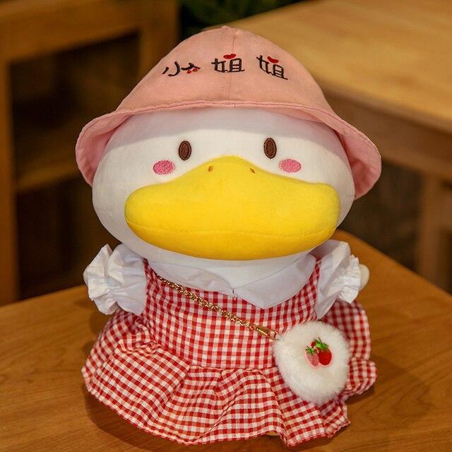 1pc 33cm Kawaii Duck With Clothes Plush Toys Multiple Styles Cute Dressing Duck Pillow Stuffed Dolls For Kids Girl Xmas Gift