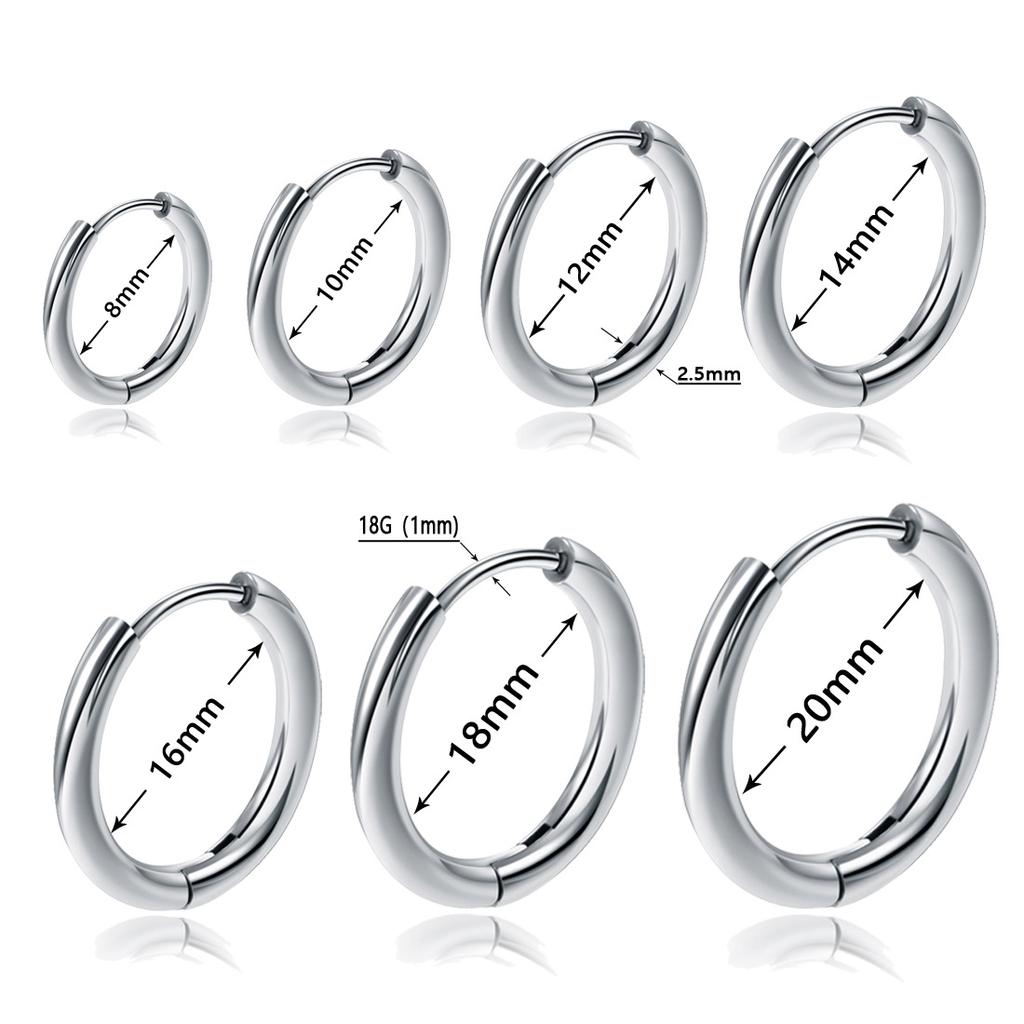 8/10/12/14/16/18/20mm Huggies Hoop Earring Helix Piercing Cartilage Hoops Tragus Earring Lobe Jewelry Pink Unisex Rook Earrings