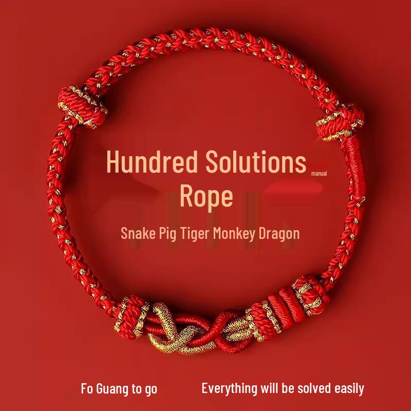 2025 Year of the Snake Zodiac Protection: Red String Bracelet for Snake, Pig, Tiger, Monkey