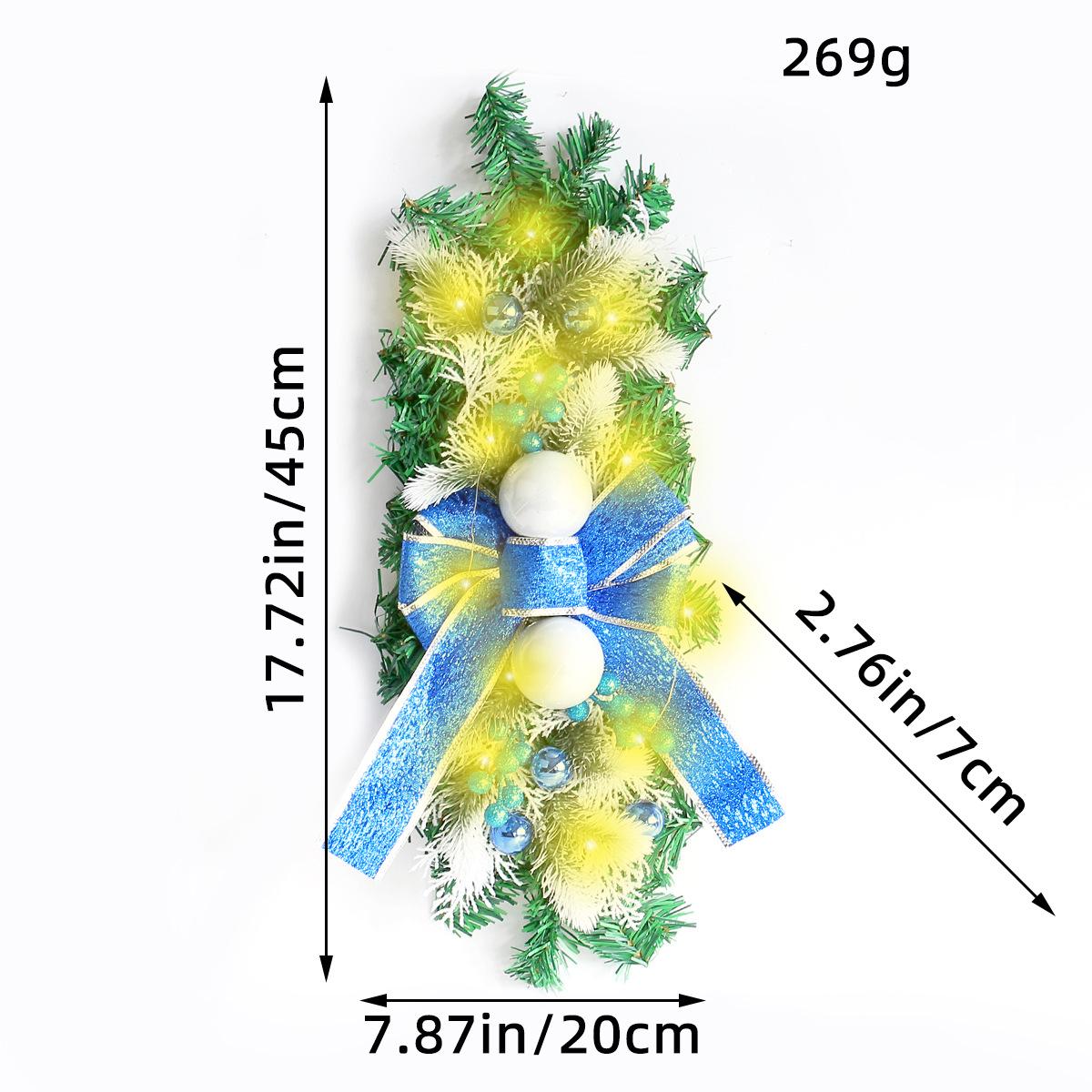

Светодиодный рождественский венок из ротанга для штор на дверь: Светящиеся подвесные украшения для дома и лестницы