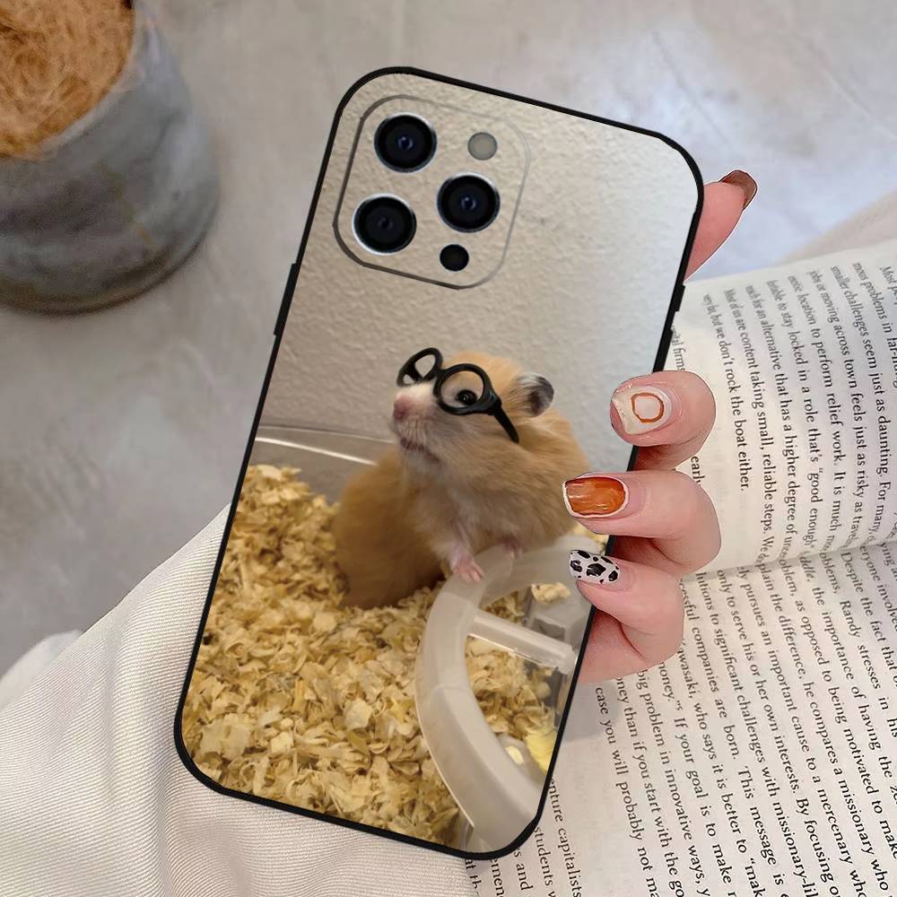

Funny cute hamster Phone Case Silicone Soft For IPhone 17 16 15 14 13 12 11 X XR Plus Pro Max Plus iPhone16ProMax