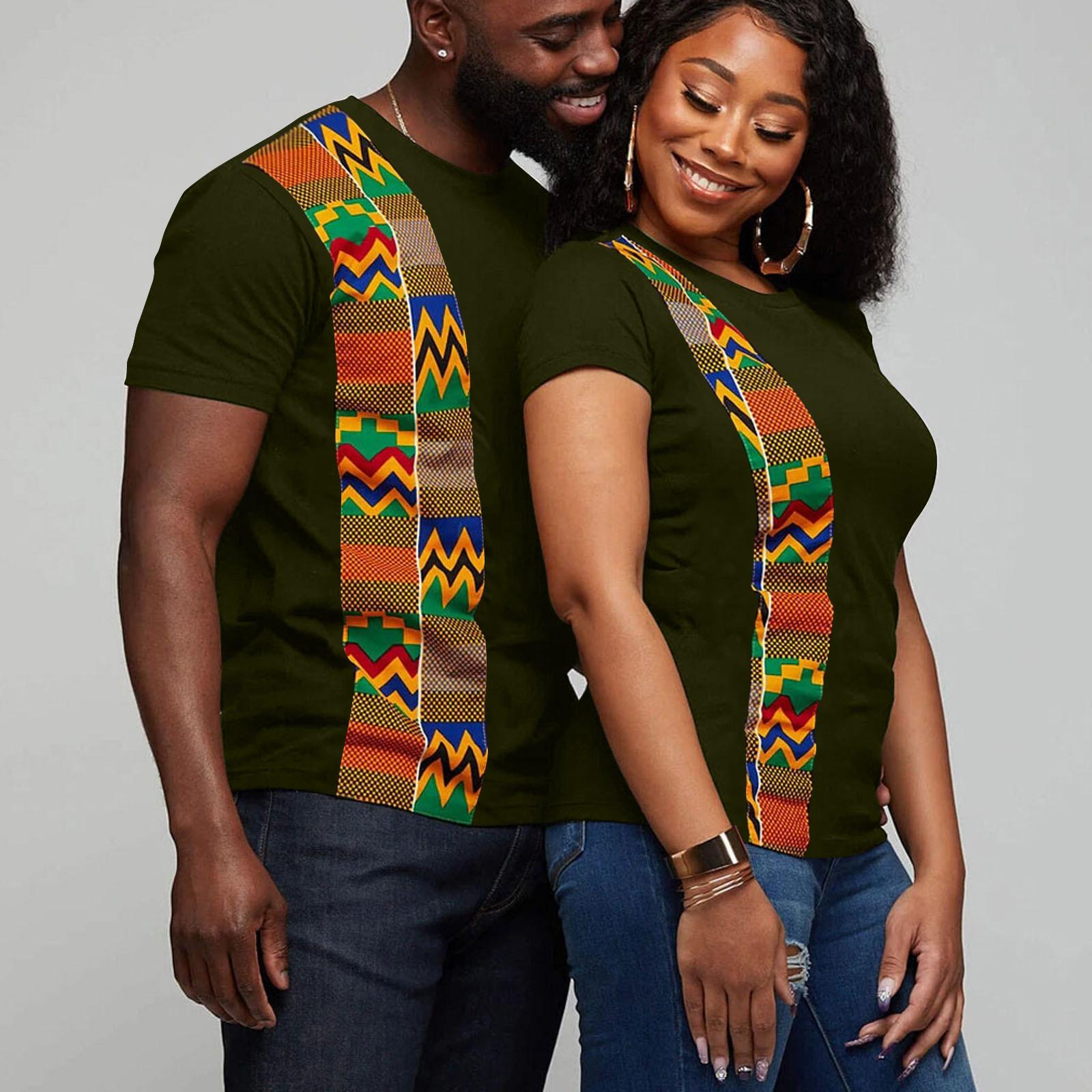 

Мужские летние футболки с принтом в стиле пэчворк для пар, топы с круглым вырезом и короткими рукавами XXL зелёный