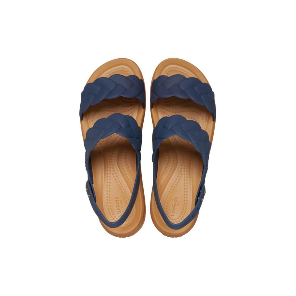 Crocs Brooklyn Woven Wedge Sandals 'Blue Brown' Women's 209977-410