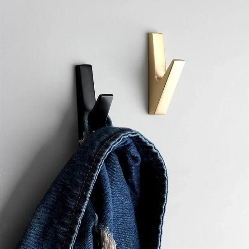 1Pcs Metal Matte Wall Hooks Bathroom Accessories Coat Hooks Towel Rack Holder Creative for Key Hat Bag Home Decorative Robe Hanger