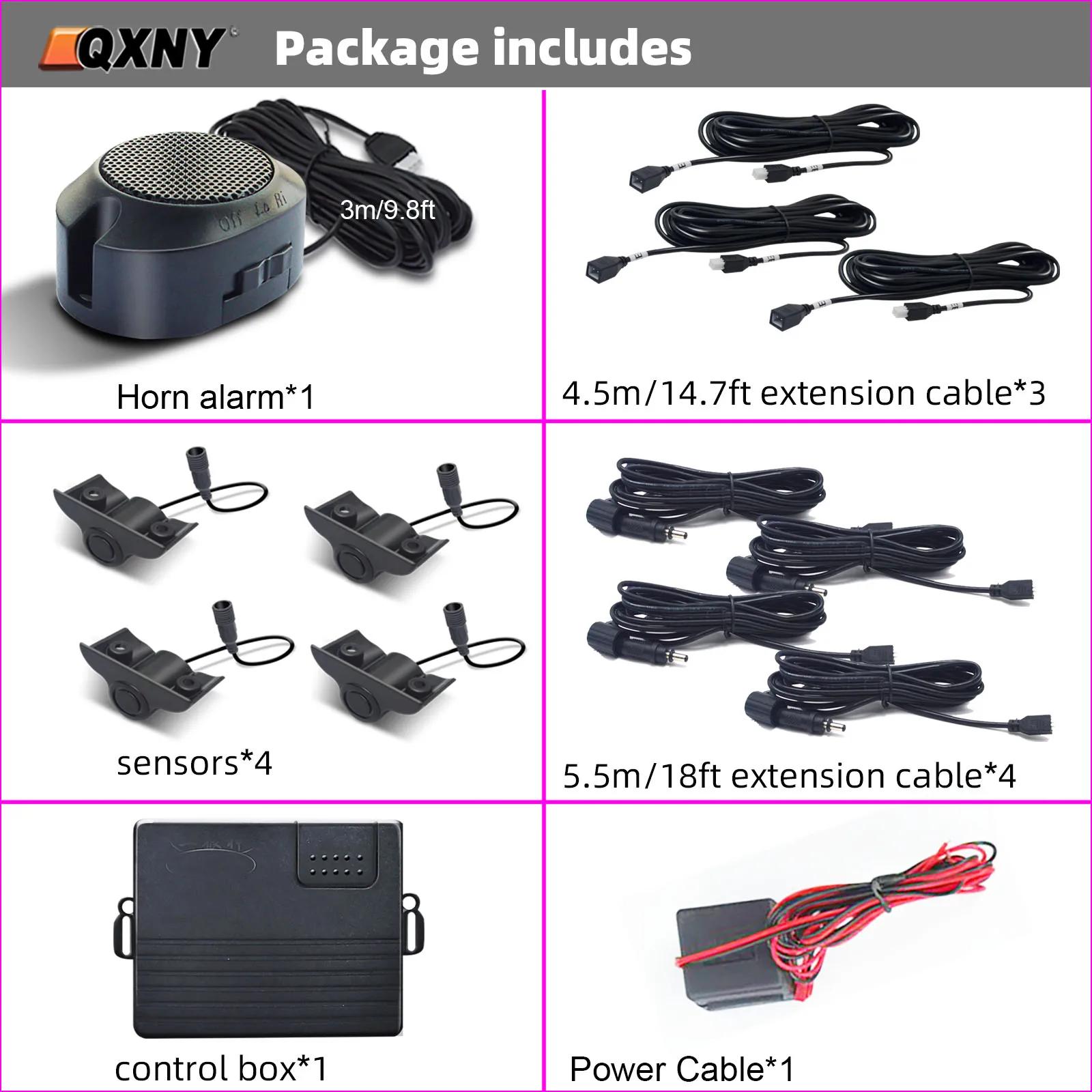 

Parking Sensors 4 Kit Sound Alarm System Truck Parktronic Reversing Backup Radar for Van Rv Lorry Trailer Detector Voice Beep