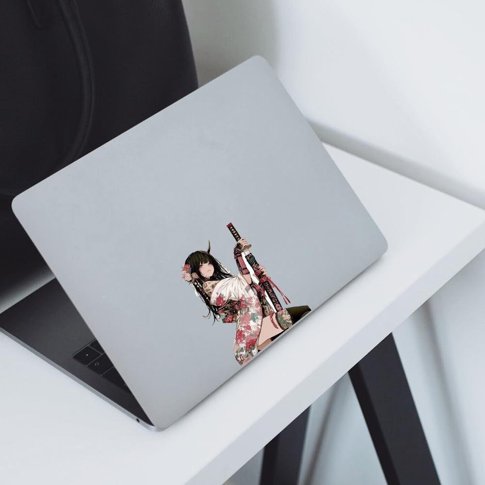 5.1" Anime Samurai Girl Sticker Decal for Windshield Bumper Car Body Waterproof Decoration