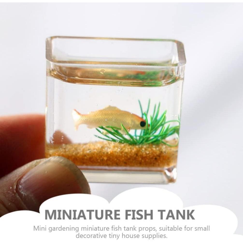 Miniaturowa miska dla lalek, miniaturowe akwarium, mała szklana miska dla złotej rybki do ogrodu wróżek, ozdoba, akcesoria do dekoracji domku dla lalek