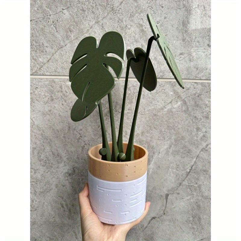 Monstera Coaster Plant Turtle Bamboo Coaster Plant with Magnet 3D Printing Cross-border Explosion