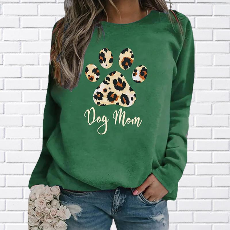 Dámské podzimní topy volné Cat Ranunculus Chinensis Tisk Kauzální tričko s dlouhým rukávem Top halenka