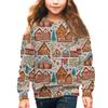 Girls Round Neck Pullovers For Kids Christmas Day Embroidery Printed Tops