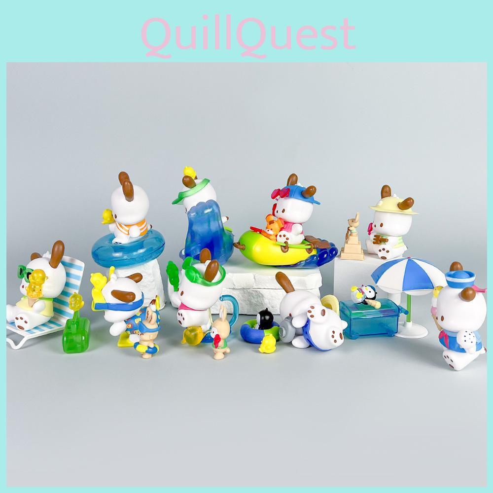 Anime Pochacco Pvc Model Collection 9 Pieces Beach Series Gift For Home Decor
