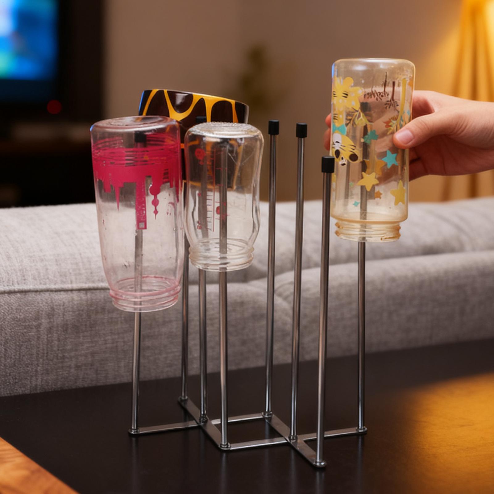 Сушилка для бутылок 8-секционная складная компактная подставка для сушки чашек, сушилка для детских бутылочек, для стеклянных кружек, винного декантера, банок China Mainland