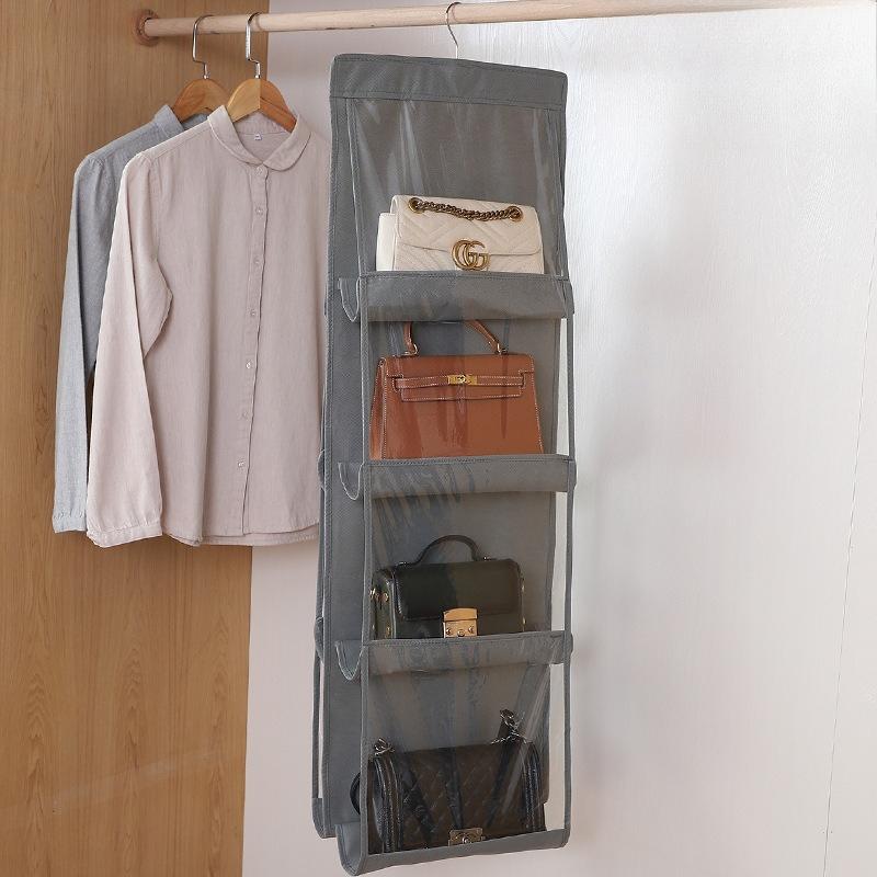 Hanging Purse Handbag Organizer Clear Hanging Shelf Bag Collection Storage Holder Purse Bag Wardrobe Closet Space Saving Organizers