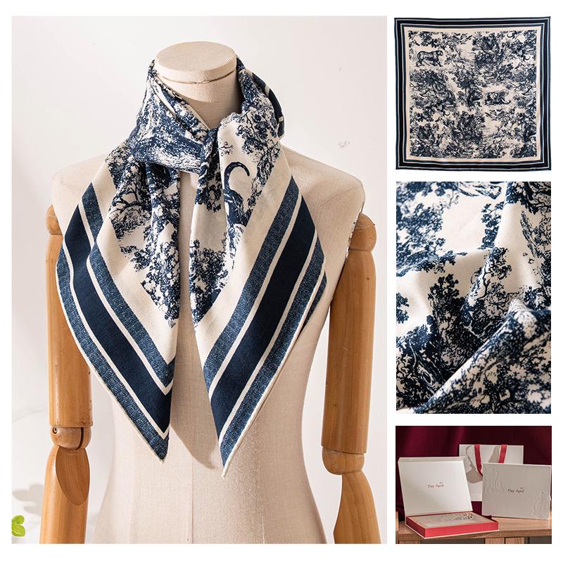 

Женский элегантный шелково-шерстяной шарф, универсальная модная шаль, роскошный утеплитель для шеи, защита от солнца. 110x110 cm