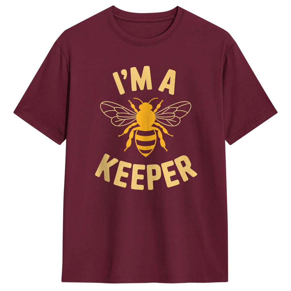 IM A Keeper Bee Beekeeper Pun Honey Lover Mens T Shirts Cool Tee Shirt Short Sleeve Round Collar TShirt Cotton Classic Clothes