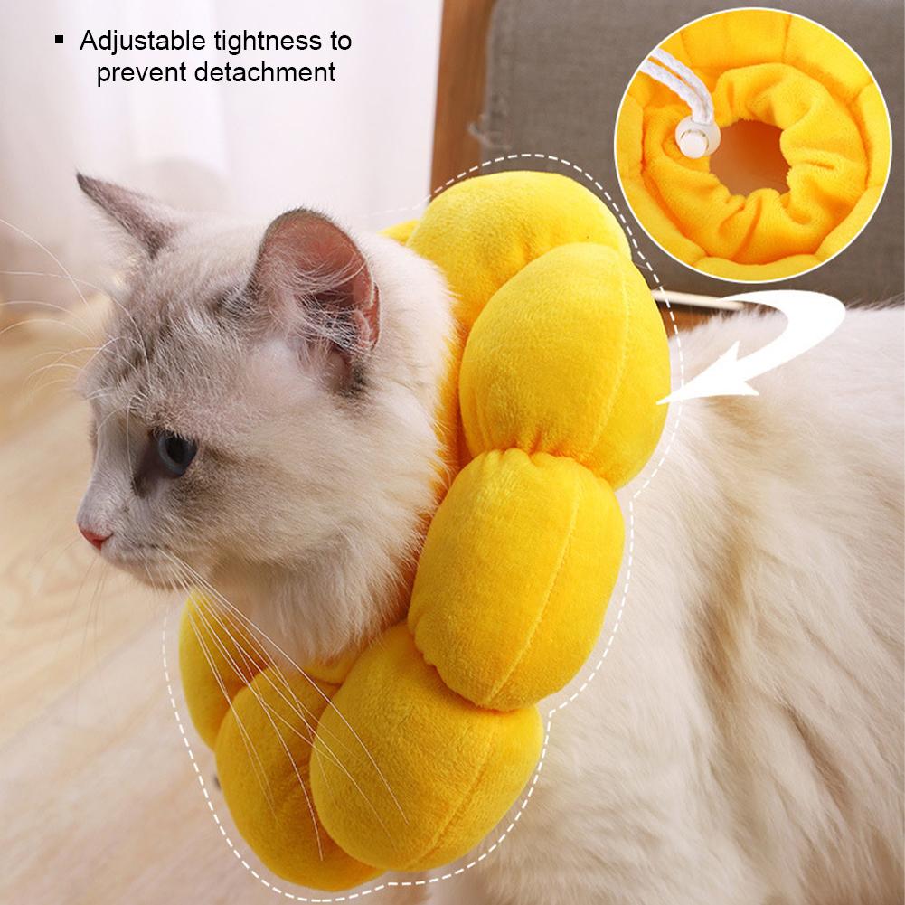 Pet Cat E-Collar Recovery Cone Protection Elizabeth Collar Adjustable Cotton Blends Collar Printed Elizabeth Circle for Cat