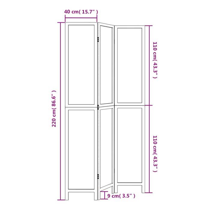 VidaXL Room Divider 3 Panels, Room Separator, Privacy Screen, Bedroom Living Room Screen, Dark Brown 358656