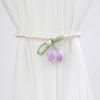 Magnetic Curtain Tiebacks, with Pearl And Tulip Buds Decor, Easy Fixing No Drilling Curtain Ties for Home Bedroom Living Room