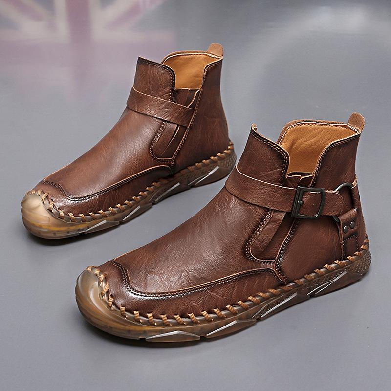 Stivali Alti da Uomo Moda Lusso Stivali in Pelle di Vacchetta Alta Qualità Stivaletti Caviglia Fatti a Mano Retrò per Uomo Stivale Oxford Casual Botas Hombre
