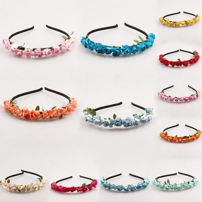 Rose Flower Headband Festival Wedding Garland Summer Beach Boho Floral Hairband