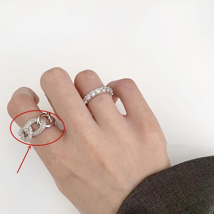 Korean Style Retro Wide Braided Chain Ring - Women s Elegant Fashion Index Finger Ornament Adjustable Opening