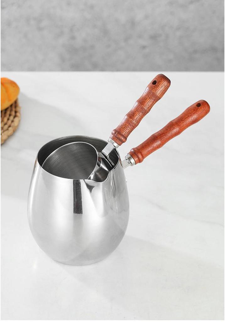 304 Stainless Steel Mini Pot with Long Handle for Oil Splatter, Hot Oil, Baby Food, and Milk, Suitable for Induction Cookers.