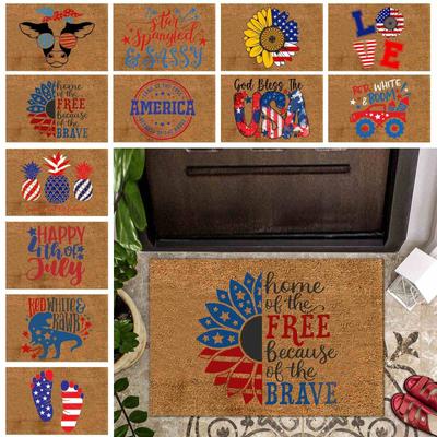Independence Day Decorative Door Mat - Indoor Outdoor Carpet Home Floor Mat - Rubber Entrance Bathroom