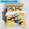 3PCS Cup-head And Mugman Adventure 3pcs Bedding,Including 3PCS Duvet Cover And 2pcs Pillowcases Perfect for Christmas,Ideal for Bedroom, Dormitory