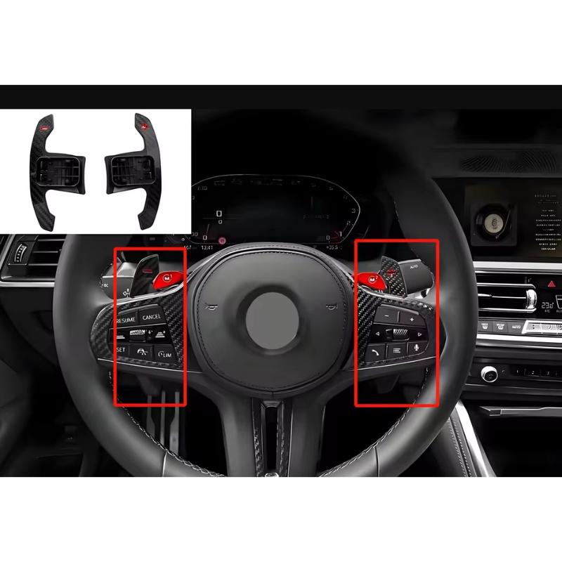 F20 F30 F32 F34 F36 F80 G42 G20 G22 G30 F30 F31 1 2 3 4 5 7 Series Carbon Fiber Steering Wheel Shifter Paddles For BMW