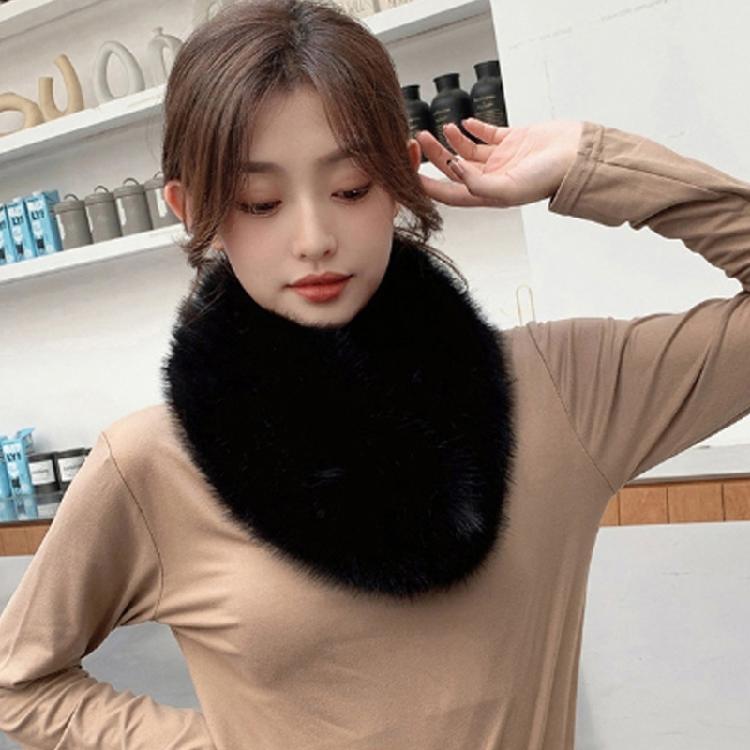 Invisible Fix Clip Scarf for Girls Winter Plush Scarf for Students Dopamine Look