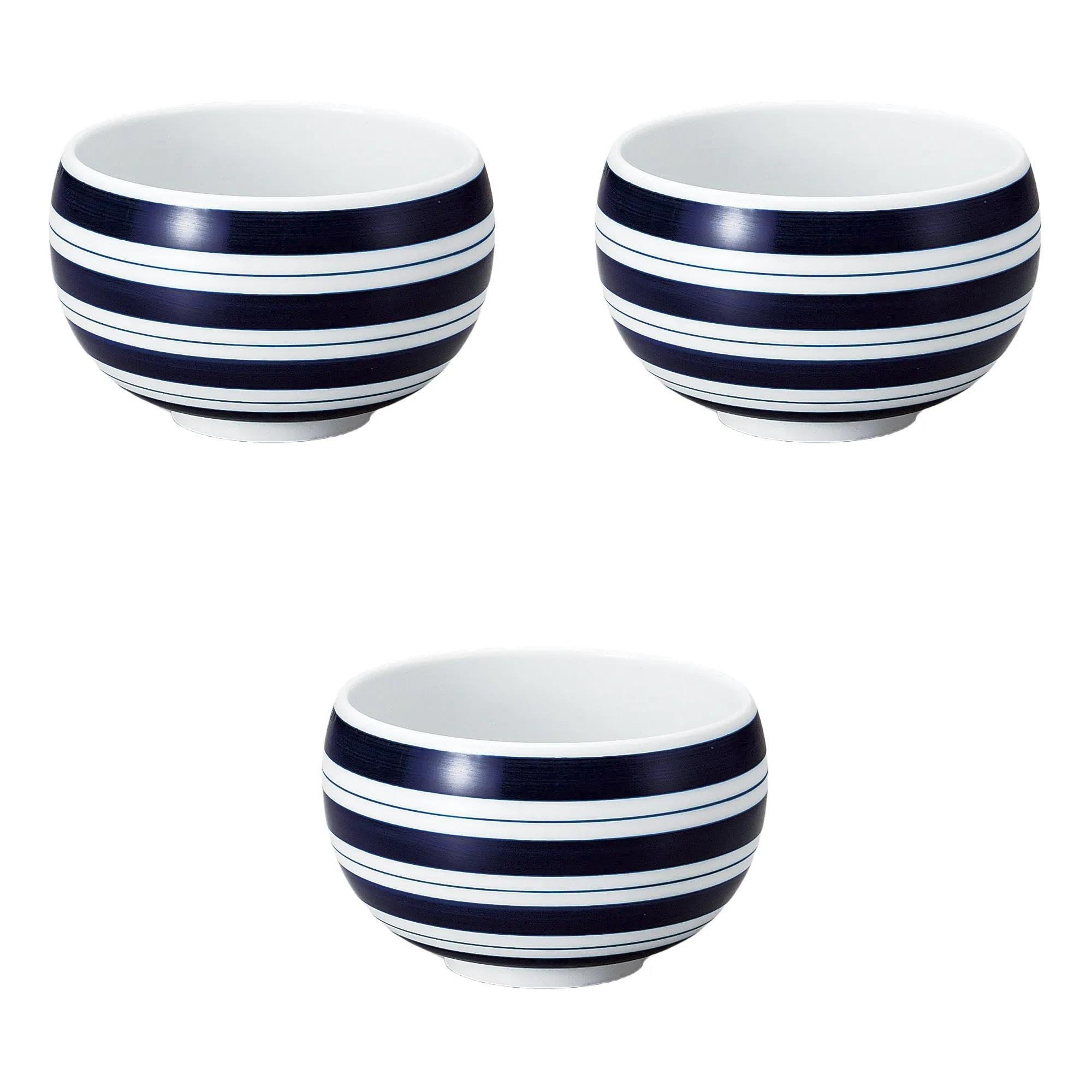

Set of 3 Line Rice Bowls x Rice Arita Setomonohonpo (Blue) [16 10cm] Multi-Purpose Bowls, Ware, синий