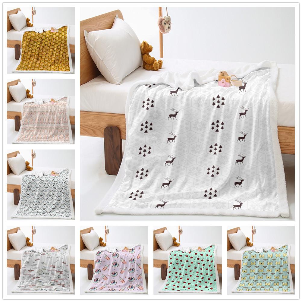 Cartoon Butterfly Blanket 2D Digital Printing Thickened Blanket Lamb Fleece Crystal Fleece Blanket