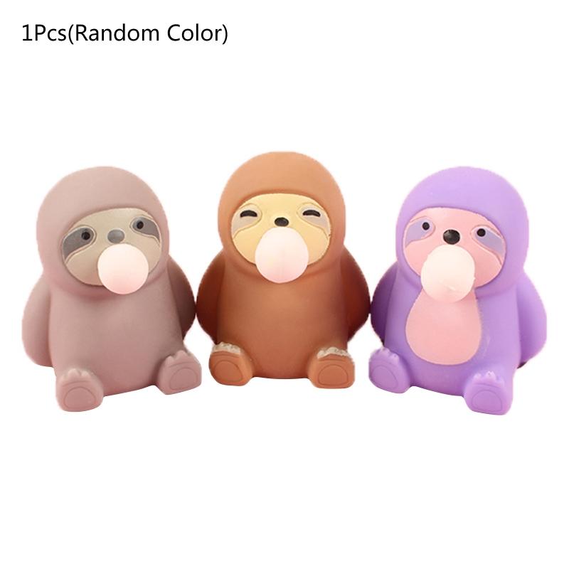 

Hand Stretchy Toy Kawaii Squeeze Sloth Sensory Fidget Spit Bubble Toy for Adult Stress Release Cute Photostudio Props 1